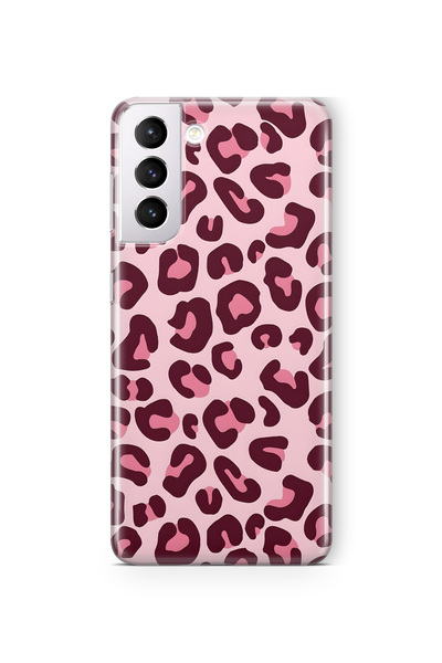 FLAMENKO حافظة هاتف سامسونج جالاكسي S22 شفافة بنمط الفهد الوردي