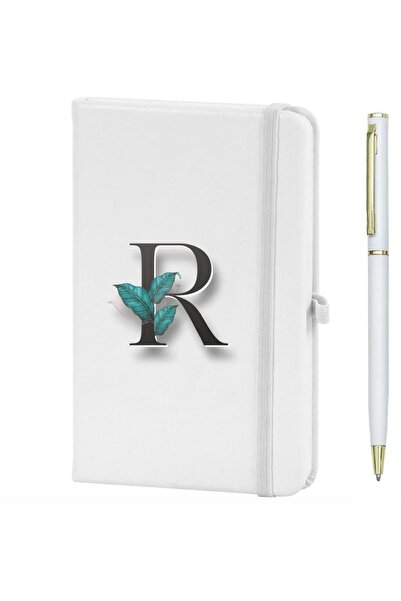 LİNOVERA Letter R Floral Printed Notebook