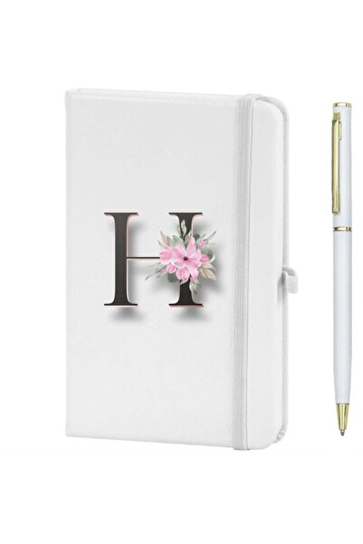 CVCWOOD Letter H Flower Pattern Printed Notebook