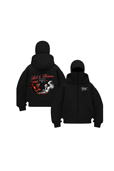 LOTS MODA Φούτερ Ninja Unisex με μάσκα χιονιού Ζακέτα με 2 νήματα χοντρό φλις