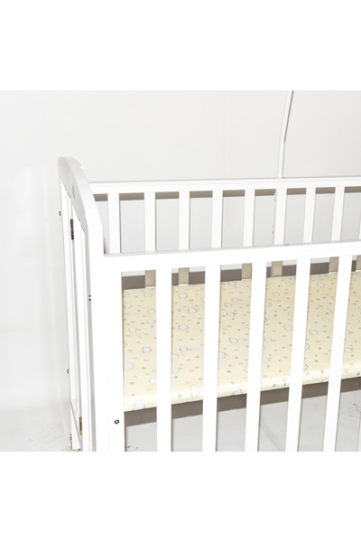 HOURS Horse 3 in 1 Portable Foldable Baby Bed, Wood or White with Transparent Mosquito Net, Size L