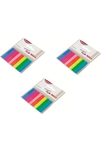 Noki Memo 8 Renkli Film İndeks Seti - 3 Adet, Karışık Renk Seçenekleri, 12x45 mm