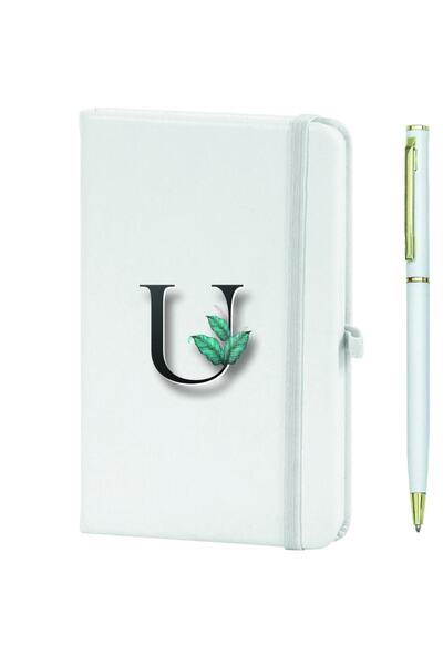CVCWOOD Letter U Floral Printed Notebook