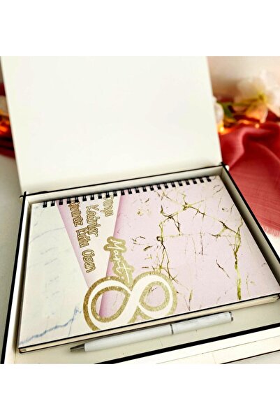 LİNOVERA Women's Day Wooden Notebook Pen Set with Wooden Box - Pmb1