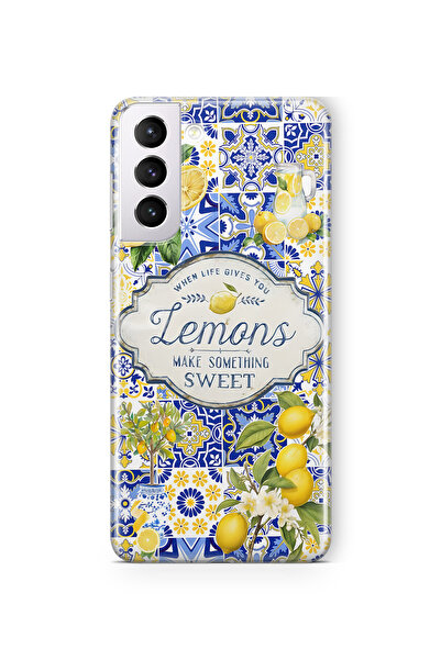 FLAMENKO حافظة هاتف سامسونج جالاكسي S22 شفافة بنمط الليمون