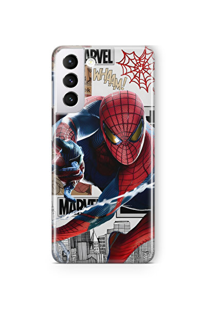 FLAMENKO حافظة هاتف شفافة بنمط سوبر هيرو لهاتف سامسونج جالاكسي S22