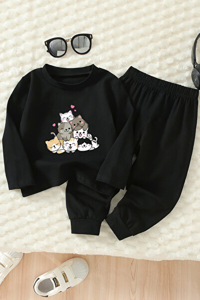 ADABEBEK Premium Happy Cats Printed Bottom Top Baby Set 24592