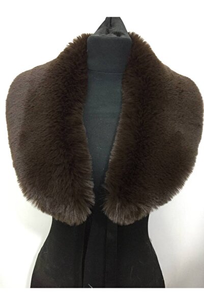 kurkyaka Kahverengi kürk şal yaka