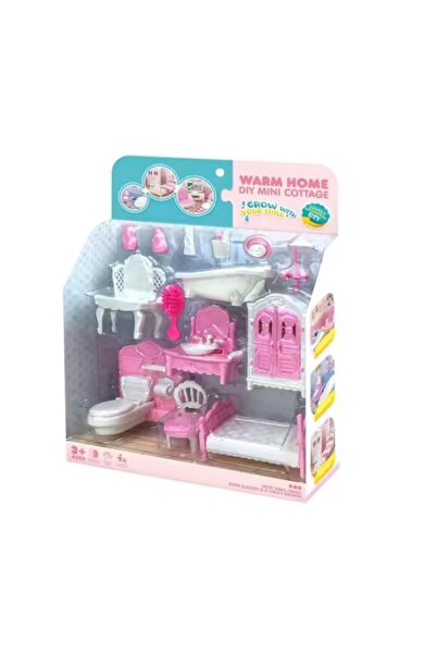 CREATIVE Set de mobilier pentru baie și dormitor pentru păpuși, 3+ ani, 30 x 23 x 7 cm, roz