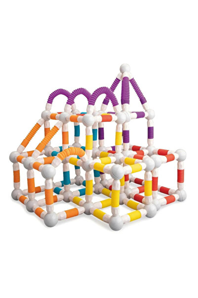 Toyska Flexible magnetic construction set with tubes and balls, 138 pieces, multicolor