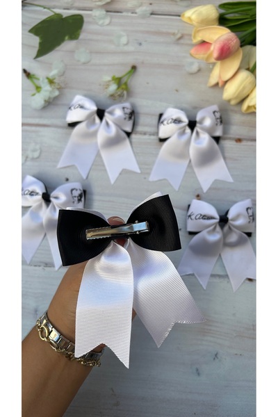 THE İLKİN TOKA 5 Pieces Ataturk Patterned Ribbon Hair Clips, Holiday Clips April 23, October 29, May 19