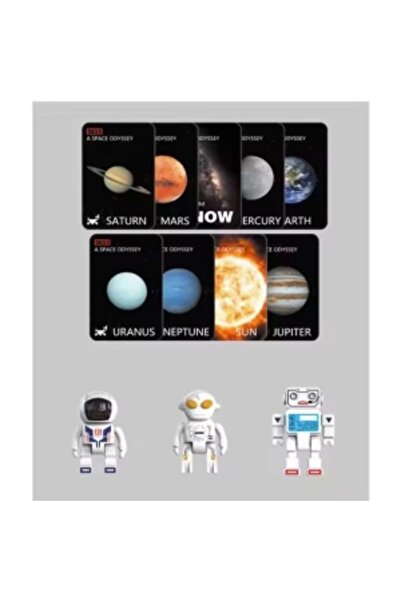 CREATIVE Planet projector with 3 figurines - astronaut, robot and alien, for kids 3+, white-orange