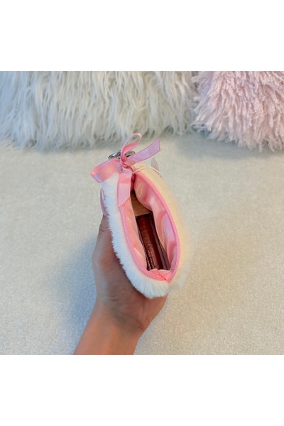 PİNKUE Fluffy Mini Card Holder/Purse Charm/ Mini Wallet