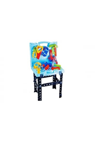 CREATIVE Children's DIY tool set, portable stand with 63 pieces and suitcase, 31 x 38 x 6 cm, blue