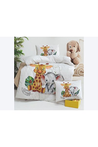 yukobaby bebeğiniz için en doğalı Baby Single Size 100*150 Safari Duvet Cover-Bed Sheet Set Boxed