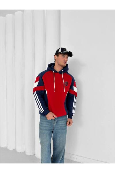 AllWearStyle Arsenal Logolu 3 İplik Şardonlu Tam Oversize Hoodie