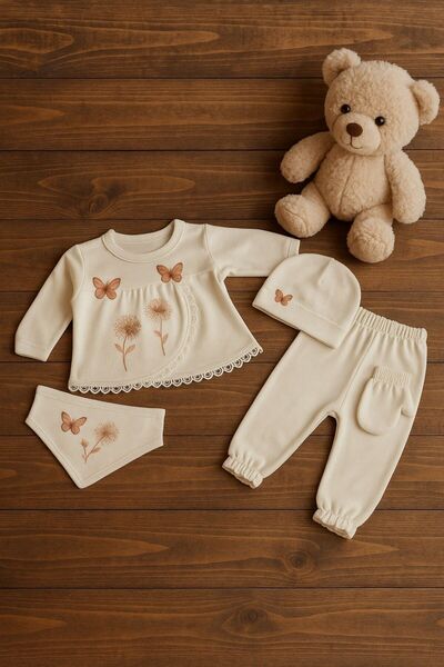 Victoris Newborn set with butterflies – 5 pieces