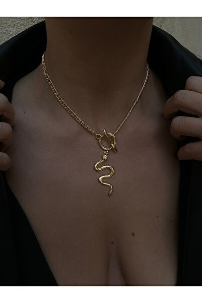 pop up store Snake Detail Franco Chain Necklace