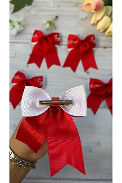 THE İLKİN TOKA 5 Pieces Ataturk Patterned Ribbon Hair Clips, Holiday Clips April 23, October 29, May 19