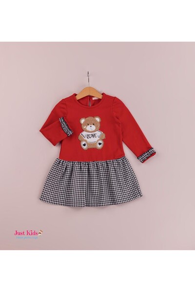 Cocoland Red bear dress, 1-4 years