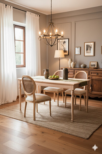 Alaylı Mobilya Madalyon Ahşap Masa Sandalye Takımı - Hazeranlı Madalyon Sanda...