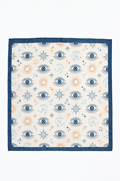 Vanelia Göz Desen Saten Fular Bandana - 50 x 50 cm