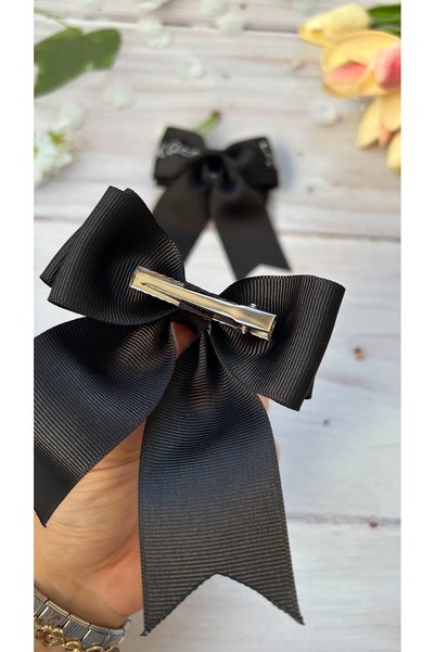 THE İLKİN TOKA Ataturk Patterned Ribbon Hair Clip - 2 Pieces with Clips/ October 29, May 19, April 23 Clip