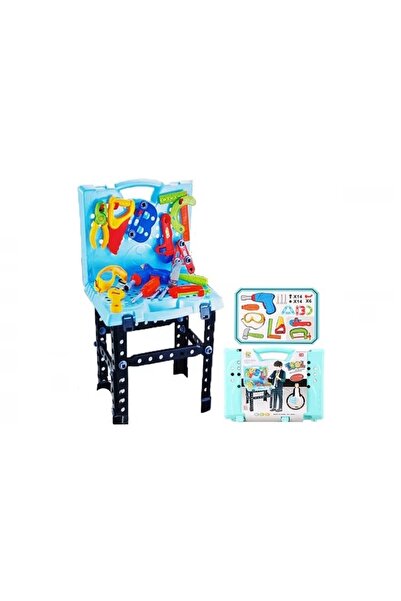 CREATIVE Children's DIY tool set, portable stand with 63 pieces and suitcase, 31 x 38 x 6 cm, blue