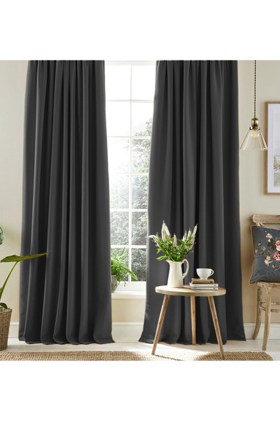 Wowlays Home Anthracite Gray Lightproof Blackout Thermal Daily Curtain New Season (W X L)