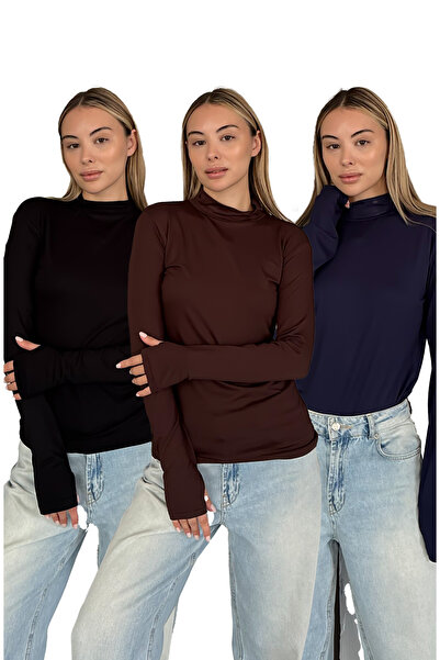 RDK Giyim Γυναικείο Σετ 3 τεμαχίων Φορμάκι με λεπτομέρεια στα δάχτυλα - Μαύρο...