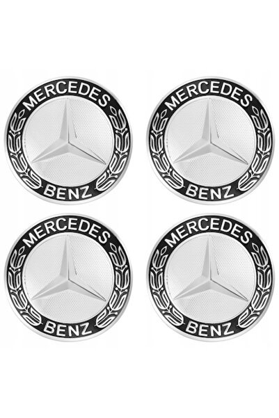 OEM Set capace centrale roți 4 buc, 75x68mm, MERCEDES, negru-argintiu, plasti...