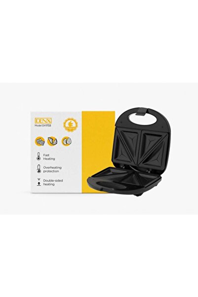 Denx محمصة الساندويتش DX 1733 مع حماية مزدوجة من التسخين والسخونة الزائدة