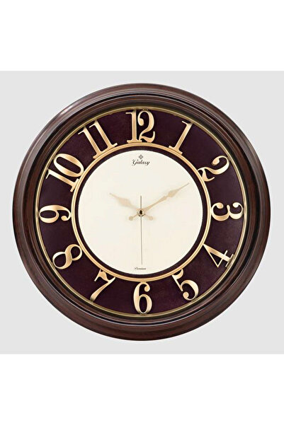 ZERO LAND Techmrt Wall Clock Brown with Burgundy Interior 46cm, Relief Number...