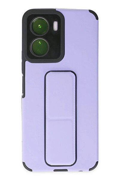 NewFace حافظة MTXDPN Vivo Y16 من السيليكون مع حامل ميجا (193227) - أرجواني