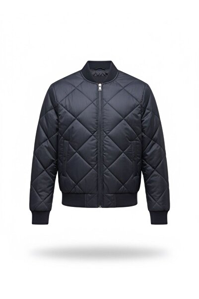 Pastel BAKLAVA DESENLİ BOMBER MONT