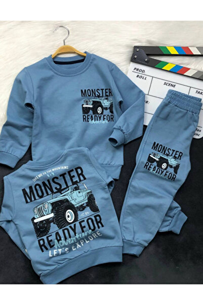 Melodikids Момчешки комплект с принт на чудовища за сезона