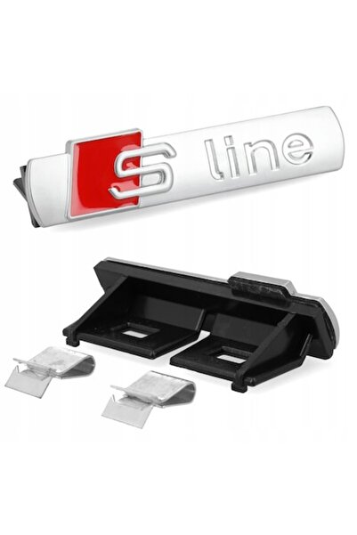 Audi Emblemă auto S-LINE, 7 x 1,7 x 3 cm, argintie, instalare ușoară