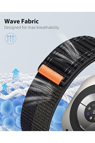 Generic Nylon Fabric Band Compatible with Samsung Galaxy Watch Ultra 47mmm Black