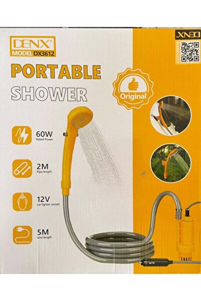 Dinex مجموعة دش كهربائية محمولة 12 فولت للسيارة والحيوانات الأليفة والتخييم، ...