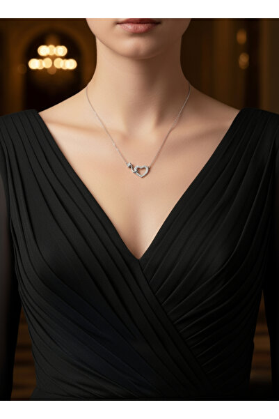 Zarene Silver Sonsuz Aşk Kalp Kolye 925 Ayar