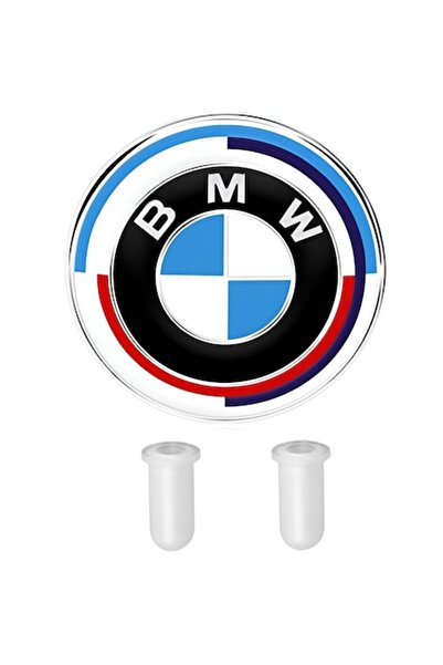 BMW Insignă auto ediție aniversară de 50 de ani, 73 mm, cu 2 garnituri de cauciuc pentru (1, 3, 5, M3, M4, Z4)