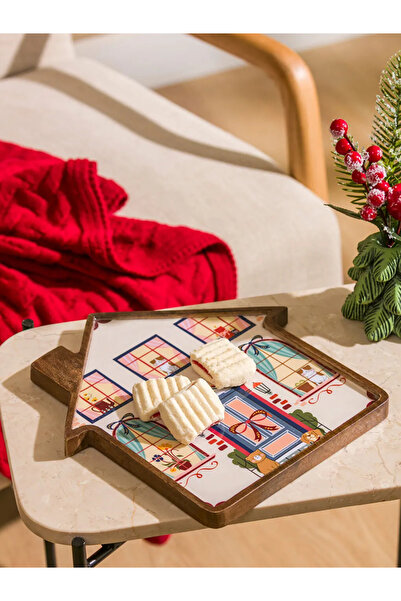 LC Waikiki Lcw Home Brown House-Looking Wooden Presentation Board 24 cm