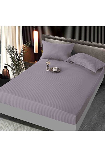 JOJO HOME Bed cover 160x200cm + 2 pillowcases, damask cotton, Lilac