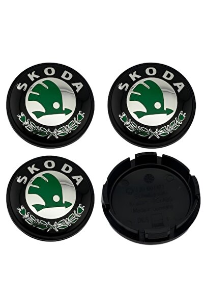 Skoda Set de 4 capace de roți, 56 mm, Skoda, plastic, negru