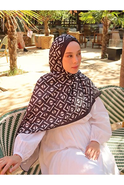 Modakaşmir Black And White Medine İpeği Şal