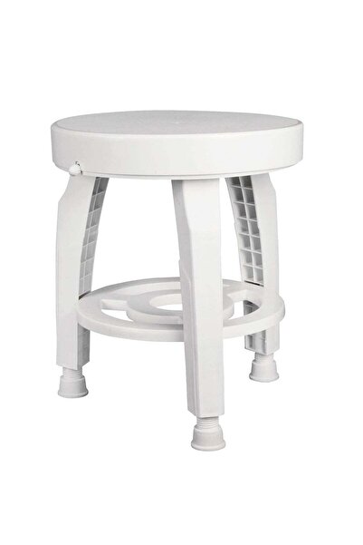 Arabest Swivel Shower Stool with Storage Shelf, Rotating Shower Chair for Bathtub, Tool-Free Assembl