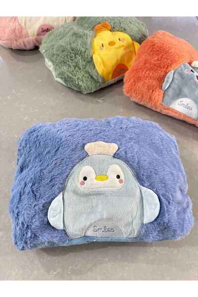 Löwin Sevimli Hayvan Figürlü El Geçmeli Yumuşak Peluş Sıcak Su Torbası | 1 Litre - Penguen