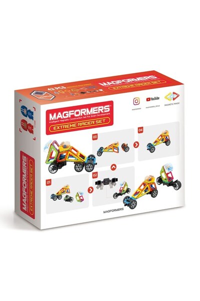 Magformers Magnetic Construction Set - Extreme Racer, 42 pieces