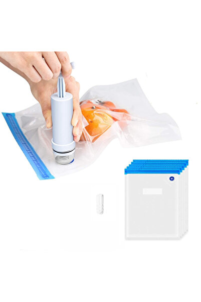 LUXER Set 5 Pungi Vidat Alimente, Vidare Manuala cu Pompa si Clema, BPA Free,...