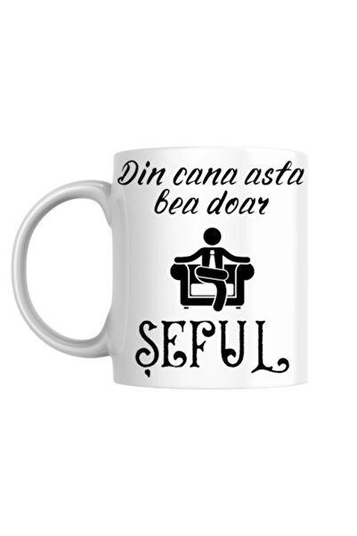 T&M Personalizare Cană personalizată - Doar Șeful bea din această cană! albă,...